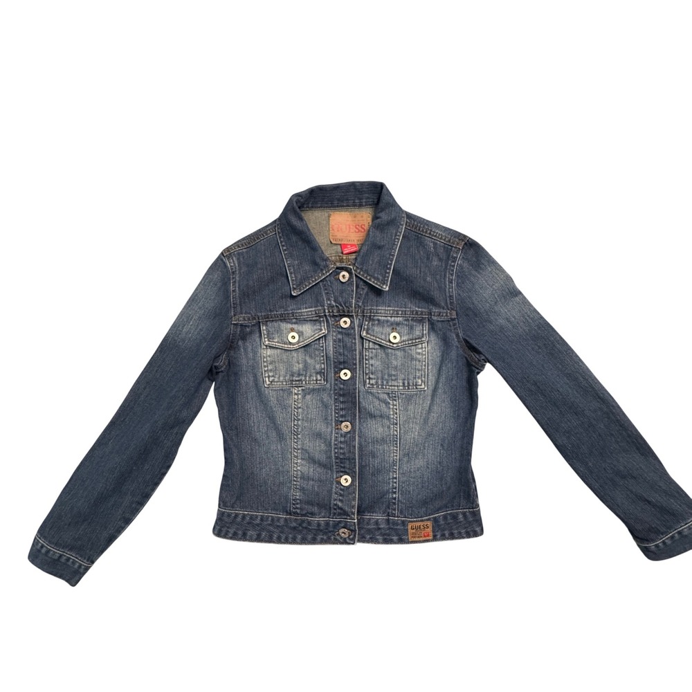 Vintage 90s Guess Denim Jacket Authentic Original Jeans Classic Trucker Size M - Picture 4 of 12